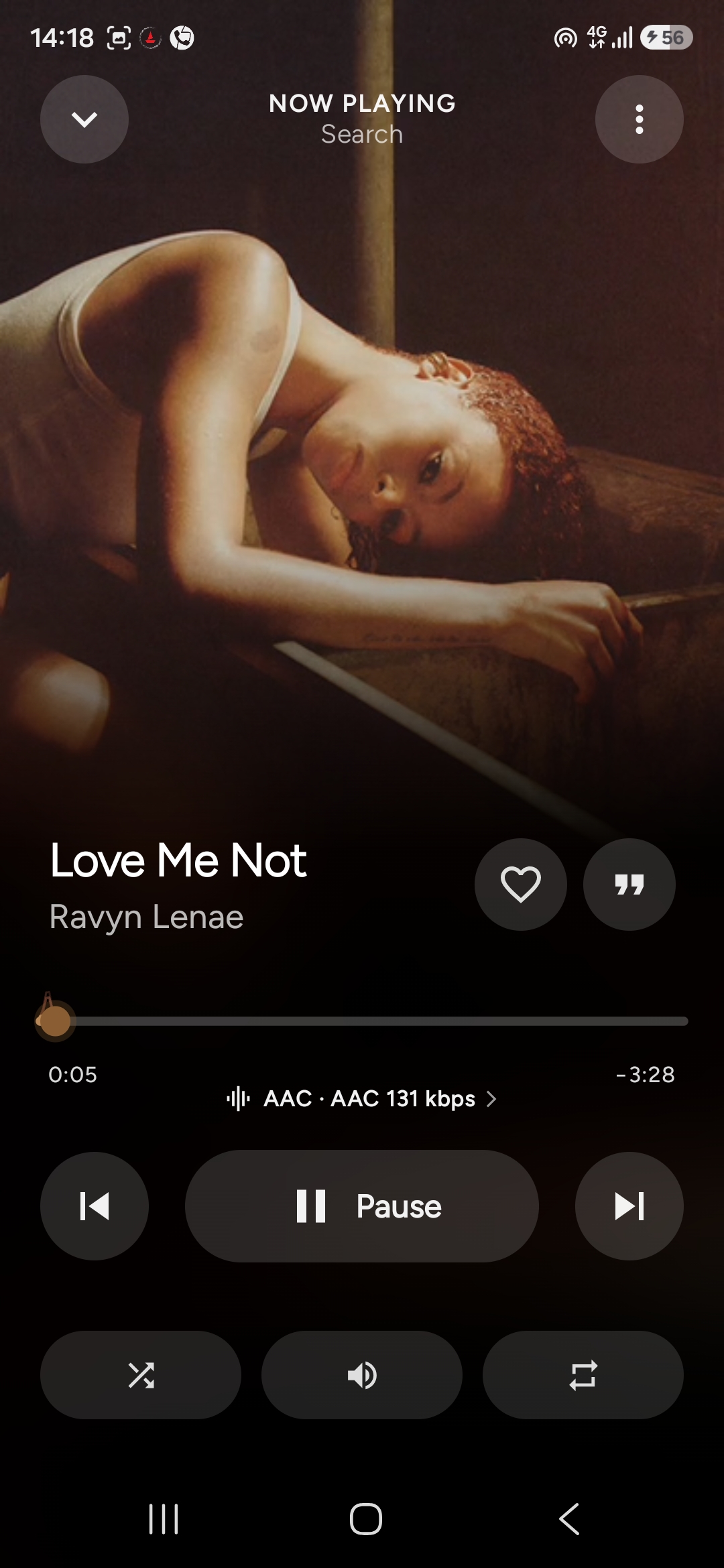 KatMusic now playing screen